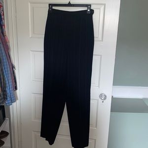 Vintage 90s Size 4 Giorgio Armani Pin Striped Black Trousers